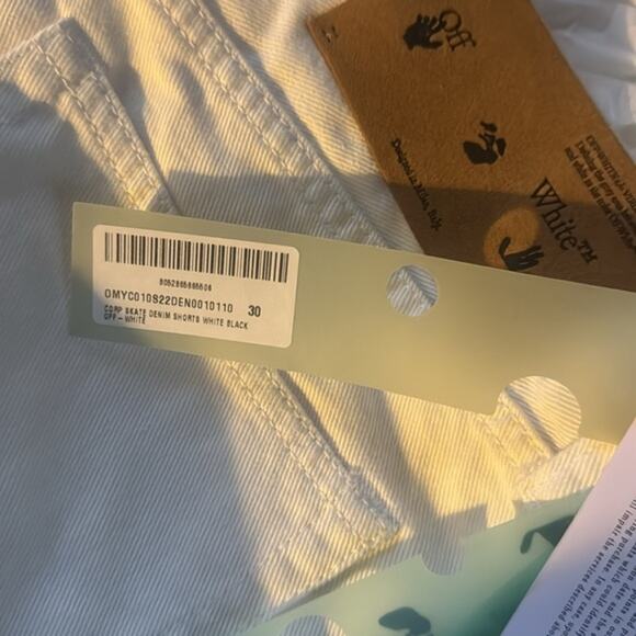 OFF-WHITE white Denim shorts 30 - Picture 9 of 11